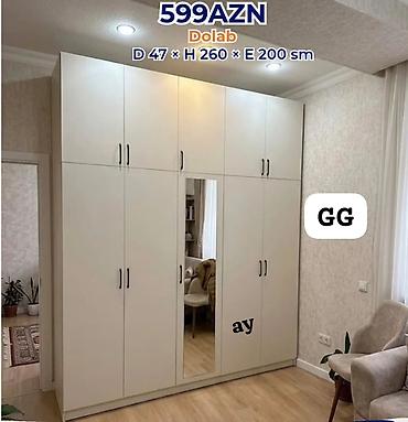 Dolab – 599 AZN Ölçülər: Dərinlik 47 sm × Hündürlük 260 sm × En 200