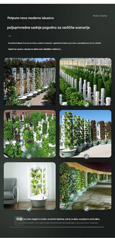 Žardinjere: Kućni hidroponski toranj za uzgoj – vertikalni sistem za gajenje — 2