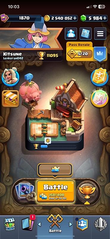 samovar 1870: Clash Royale hesabı - Kral Səviyyəsi: 16 (Max Level) - Kral nişanı — 6