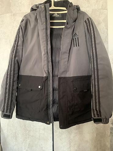 широкий пуховик: Мужская куртка, XL, Adidas, Б/у, цвет - Серый, Самовывоз — 2