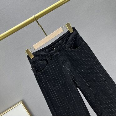 джинсы на высокой посадке: Повседневные брюки, Прямые, Турция, Высокая талия, Осень-весна, M (EU 38)
