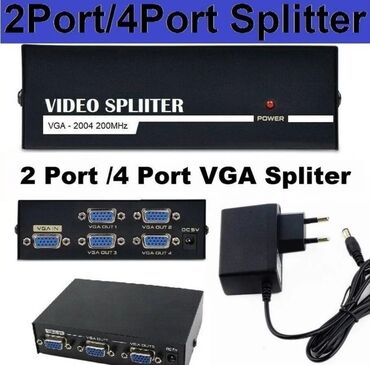 кабели синхронизации vga: Разветвитель видеосигнала SVGA VGA 1 на 4 FJ-2004 200MHz 
ART: 2250