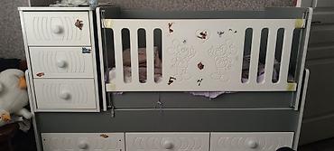 ak mebel: Oğlan və qız üçün, İşlənmiş, Dördbucaq, Beşik, Yellənmə mexanizmsiz — 3