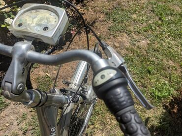 Bicikli za odrasle: Električni bicikl Vital Bike u srebrnoj boji. Ima ram standardne — 7
