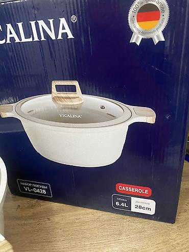 очок для казана: Новый антипригарной казан 6,4л VICALINA Casserole VL-0428 - Объем — 2