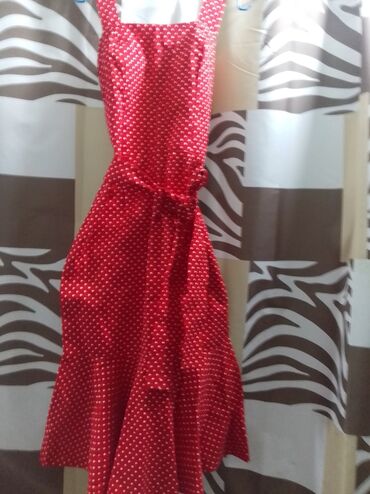 платье красное: Повседневное платье, Турция, Лето, Короткая модель, Ситец, S (EU 36)