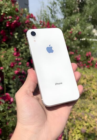 компьютер айфон: IPhone Xr, Б/у, 128 ГБ, Белый, Зарядное устройство, Чехол, 75 %