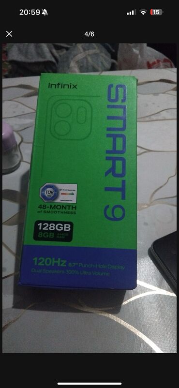 телефон fly nimbus 1: Infinix Smart 9 HD, 128 ГБ, цвет - Серебристый