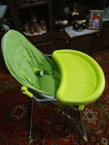 sumqayitda donlar: Uşaq yemək stulu – Easy Baby - Rəng: açıq yaşıl - Yumşaq yastıqlı