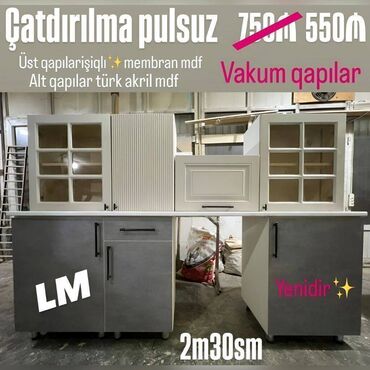 Mətbəx mebellərinin sifarişlə hazırlanması✔️ 3 metr 550 azn