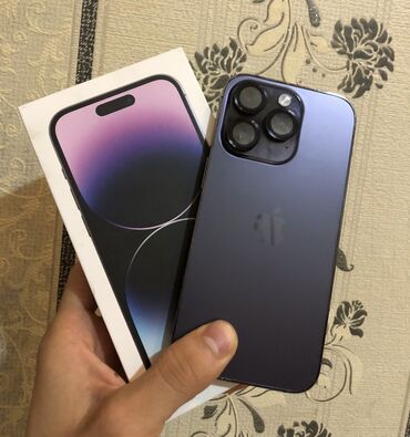 ayfon 14 ucuz: IPhone 14 Pro, 128 GB, Deep Purple, Simsiz şarj, Face ID, Sənədlərlə