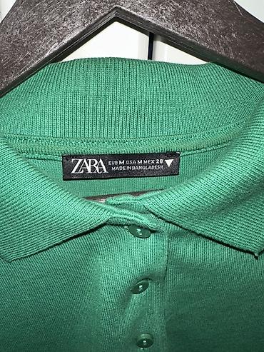 Мужская одежда: Мужское поло, Zara, M, цвет - Зеленый — 3