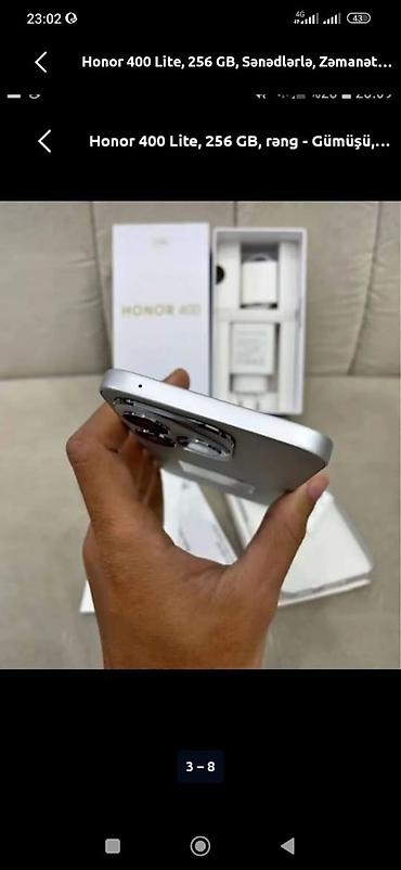 modio m19 tablet: Honor 400 Lite, 256 GB, rəng - Ağ, Zəmanət, Sensor, İki sim kartlı — 3