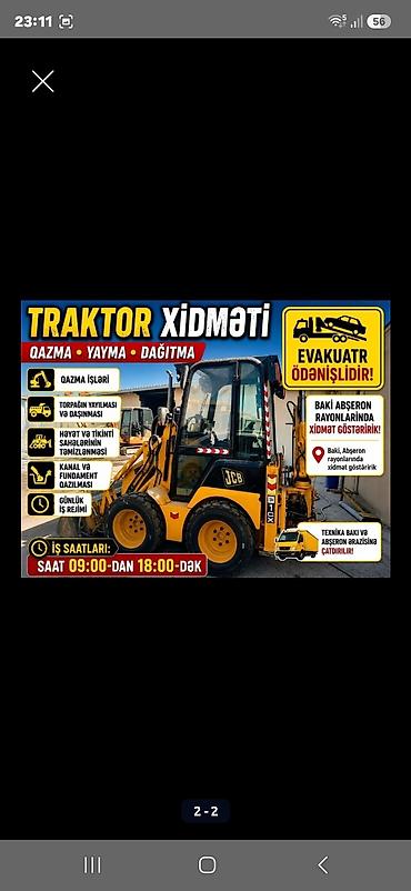🚜 TRAKTOR XİDMƏTİ ✅ Kiçik və iri traktorlar ✅ Təkərli və metal rezin