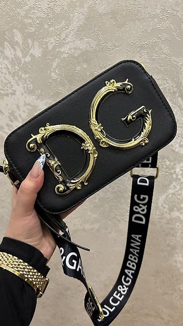 Çantalar: D&G loqolu çiyin çantası - Rəng: qara - Material: teksturalı — 2