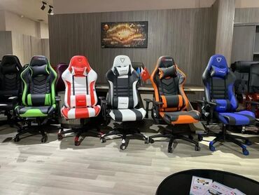 Ofis və oyun kresloları: Yeni, Təkərli, Qolları tənzimlənir, Dəri — 11