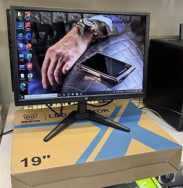 Monitorlar: MONSTER 19" LED Monitor TƏZƏ❗️ bağlı qutu. SAY VAR 75 HZ - Ekran — 2