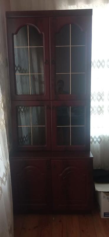 otağ qapı: Qonaq otağı üçün vitrinli şkaf - Material: taxta korpus, üst hissədə — 1
