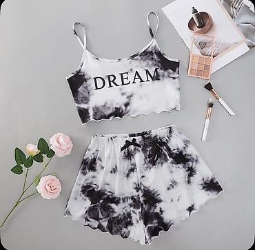 alt geyim: Qadın pijama dəsti – 2 hissəli - Dizayn xüsusiyyətləri: incə askılar — 1