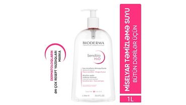 Üz təmizlənməsi və pilinq: Miselyar su, Bioderma, Bütün dəri növləri üçün, 1000 ml, Yeni, Ödənişli çatdırılma