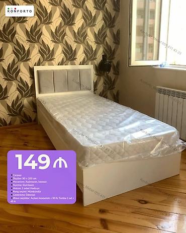 Çarpayı – tək nəfərlik - Ölçü: 90 × 200 sm - Mexanizm: Açılmayan