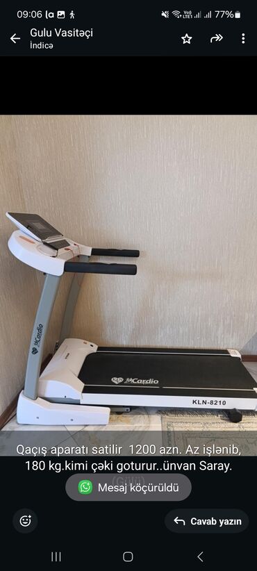 Yataq otağı dəstləri: Qaçış aparatı satilir 1200 azn. Az işlənib, 180 kg.kimi çəki