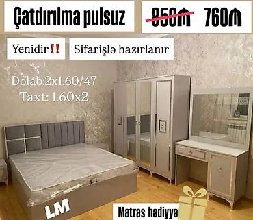 hediyeler: Yataq otağı dəsti – sifarişlə hazırlanır. Komplektə daxildir: - Taxt — 1
