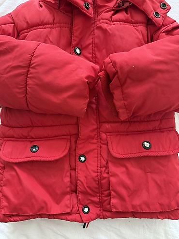 air 11: Детская зимняя куртка Moncler, красная. - Теплая стеганая модель с — 3
