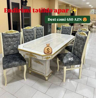 Masa və oturacaq dəstləri: Yeni, 6 stul