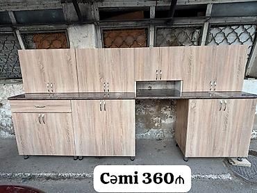 karacadan alınıb: Mətbəx mebeli dəsti - Ölçü: 303 sm - Material və dizayn: Açıq palıd — 1