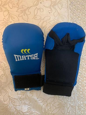 boks elcek: Matsa brendinin mavi rəngli döyüş/karate əlcəkləri - Model: Matsa — 3