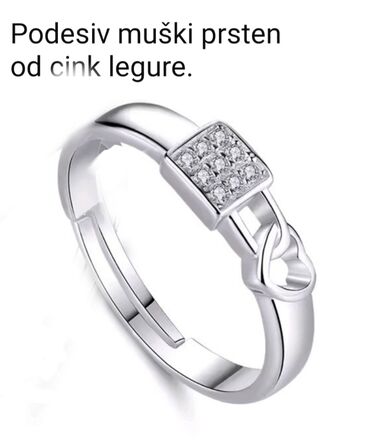 muske cipele mokasine: Muški prsten, Materijal: Cirkon