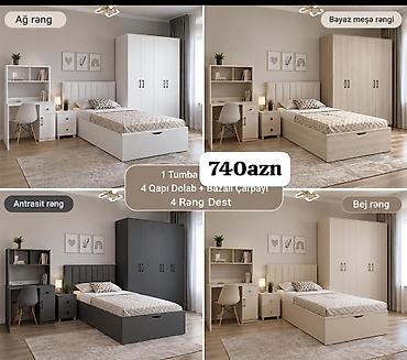 Yataq otağı mebel dəsti – 4 rəng seçimi: - Ağ - Bej - Antrasit - Bayaz lalafo.az -da Yataq otağı mebel dəsti – 4 rəng seçimi: - Ağ - Bej - Antrasit - Bayaz