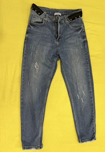 спортивные костюмы женские: Kişi cins şalvarı - Rəng: klassik orta mavi, yüngül solğun effektlə -