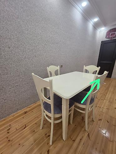 ikinci el stol stul: Mətbəx üçün, İşlənmiş, Açılmayan, Dördbucaq masa, 4 stul — 2