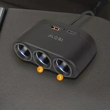 Ostalo: Auto punjač sa 3 priključka+2 USB Ouyaaqii D'25 NOVO. Opis proizvoda — 5