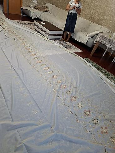 Ev və bağ: Coxdan alinib .10 metrden coxdu. Ağ rəngli zərif pərdə/parça - — 10
