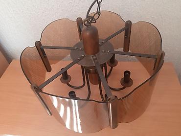 krevetac za bebe 3 u 1: Stari luster mesing, drvo, staklo, 50cm Sirina lustera je 50cm, sa — 9