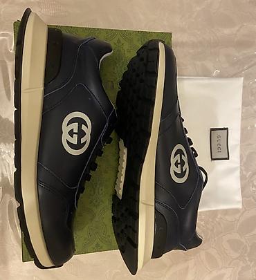 gucci ayaqqabı: GUCCI kişi krossovkası - Rəng: Tünd göy üst, - Loqo“GUCCI” - — 8