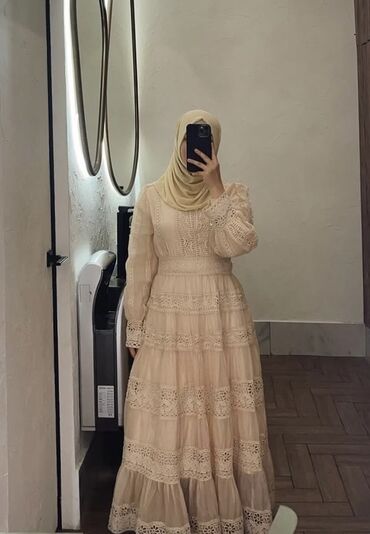 толстовка женская оверсайз: Элегантное длинное платье в стиле modest - Длина: макси - Цвет