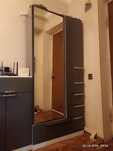 koridor üçün dolap: Dəhliz üçün modul mebel dəsti - Rəng: tünd boz fasadlar + ağ — 2