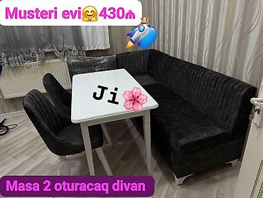 kuxna üçün künc divan: Masa və divan dəsti — 1