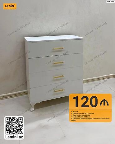 Komodlar: Məhsul: Komod (Kod: 3668) - Ölçülər: Dərinlik 40 sm × Hündürlük 90 sm — 1