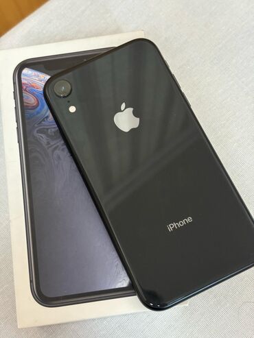 Apple iPhone: IPhone Xr, Б/у, 128 ГБ, Черный, Чехол, Коробка, 77 %