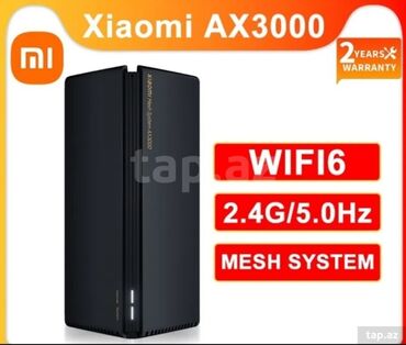 Modemlər və şəbəkə avadanlıqları: Xiaomi AX3000. INTERNET ROUTER. WIFI 6, MESH SİSTEM. 1GB INTERNET