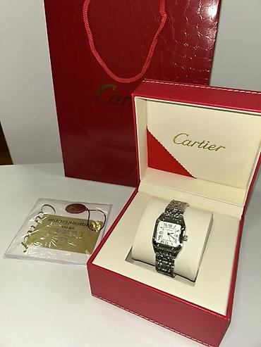 Наручные часы: Cartier qadın qol saatı – klassik kvadrat korpus və Roma rəqəmləri ilə — 2
