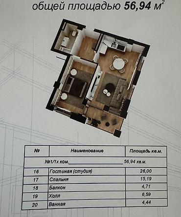 квартира семеный: Студия, 57 м², Элитка, 5 этаж, ПСО (под самоотделку) — 9