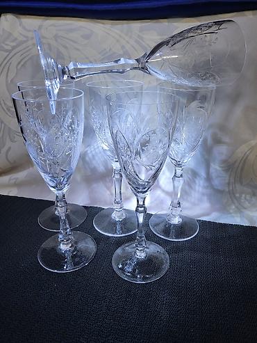 murano staklo: Lux kristal case za vino iz 60ih god,rucni rad Peill i Putzler — 4