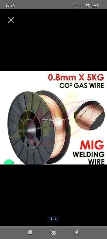 masin şekilleri: Məhsul: MIG qaynaq məftili (CO₂ qazlı) - Çap: 0.8 mm - Bobin çəkisi — 1