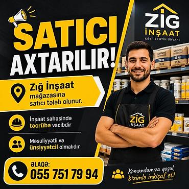 satici axtariram: Satış məsləhətçisi tələb olunur, Yalnız kişilər üçün, 1 ildən az təcrübə — 1